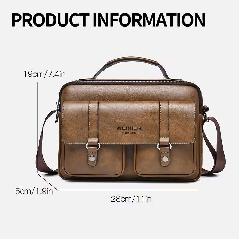 Weixier Men's Leather Briefcase