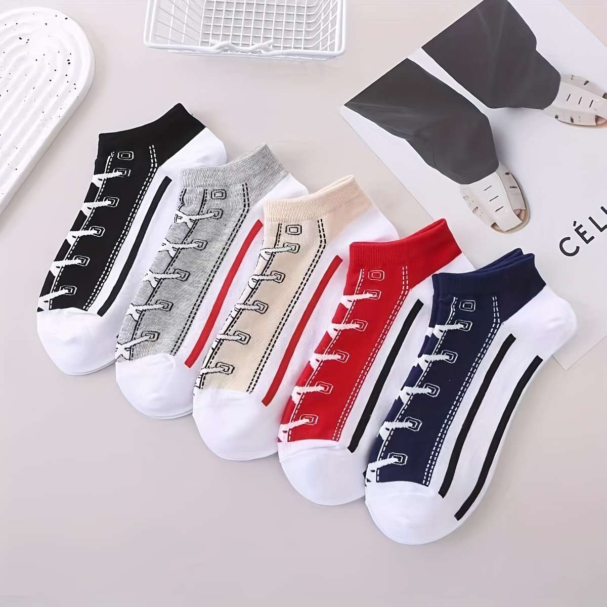 5 Pairs Mixed Color One Size High Elastic Socks
