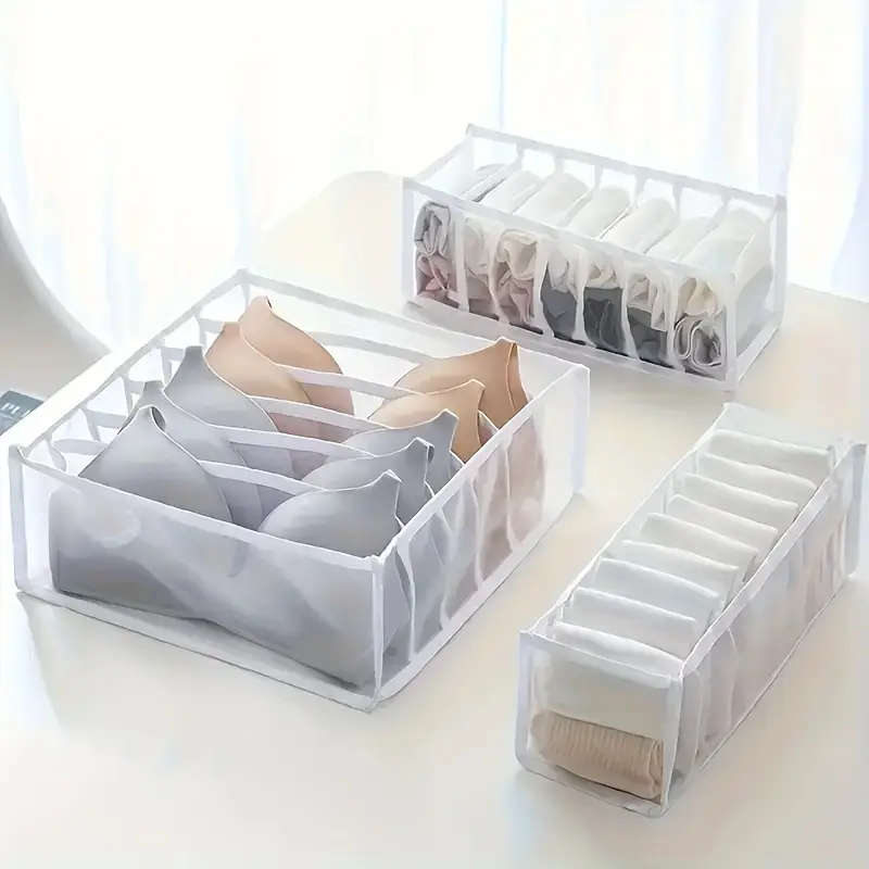 Set of Three Non-Woven Fabric Storage Boxes