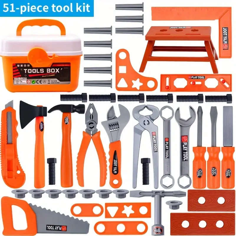 51pcs Youngsters's Simulation Home Play Tool Box Puzzle Toy Combination Boy Simulation