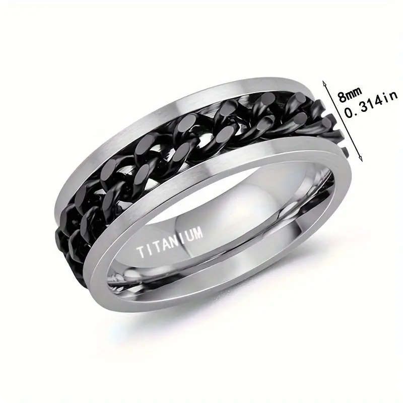 Men's Sleek Titanium Steel Ring SIZE 10