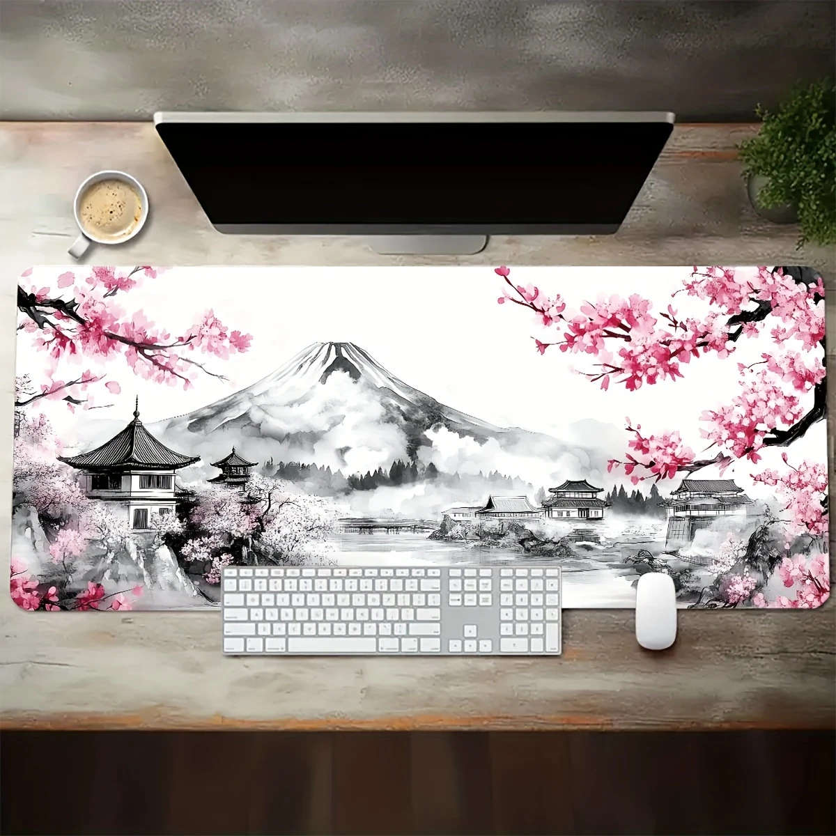 1pc 40x90cm Japanese Cherry Blossom Fuji Mountain Mouse Pad Computer Mouse Pad
