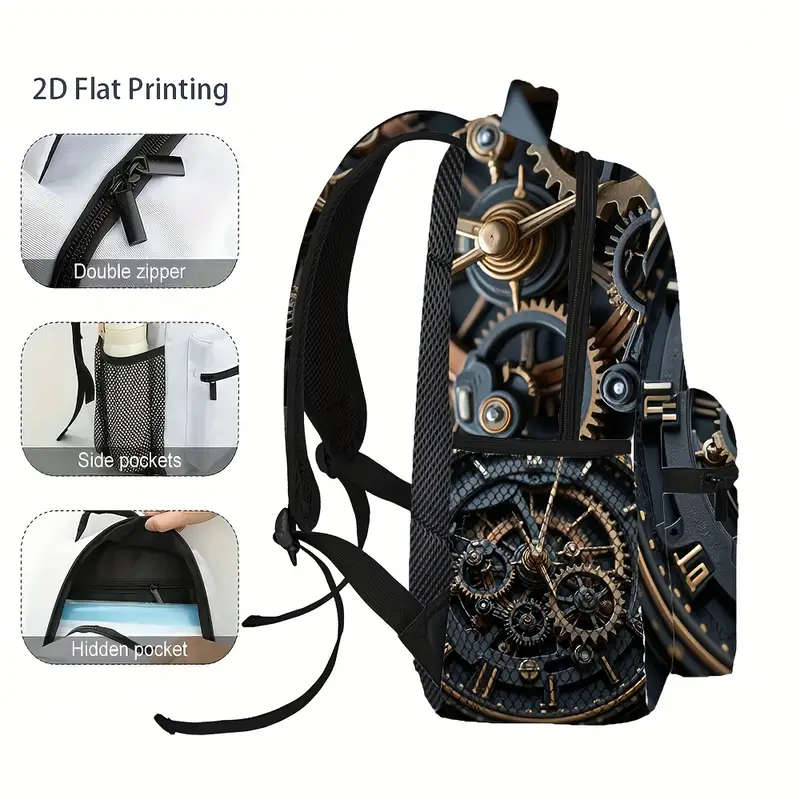 1 x Steampunk Clock Backpack With Adjustable Straps