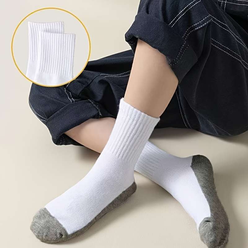 5Pcs Sock Grey White