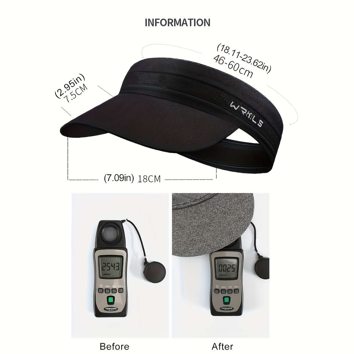 WRELS Adjustable Sports Visor Hat Breathable Lightweight Perfect
