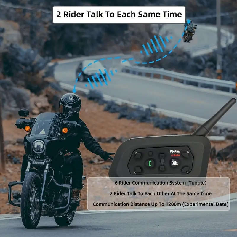 V6 Plus Motorcycle Helmet Bluetooth Headset Helmet Intercom System