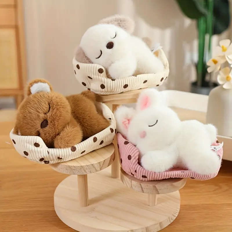1pc Cute Animal And Bird Nest Plush Toy Pig
