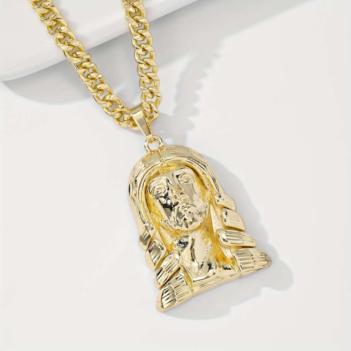 1 Piece Golden Yellow Jesus Theme Pendant