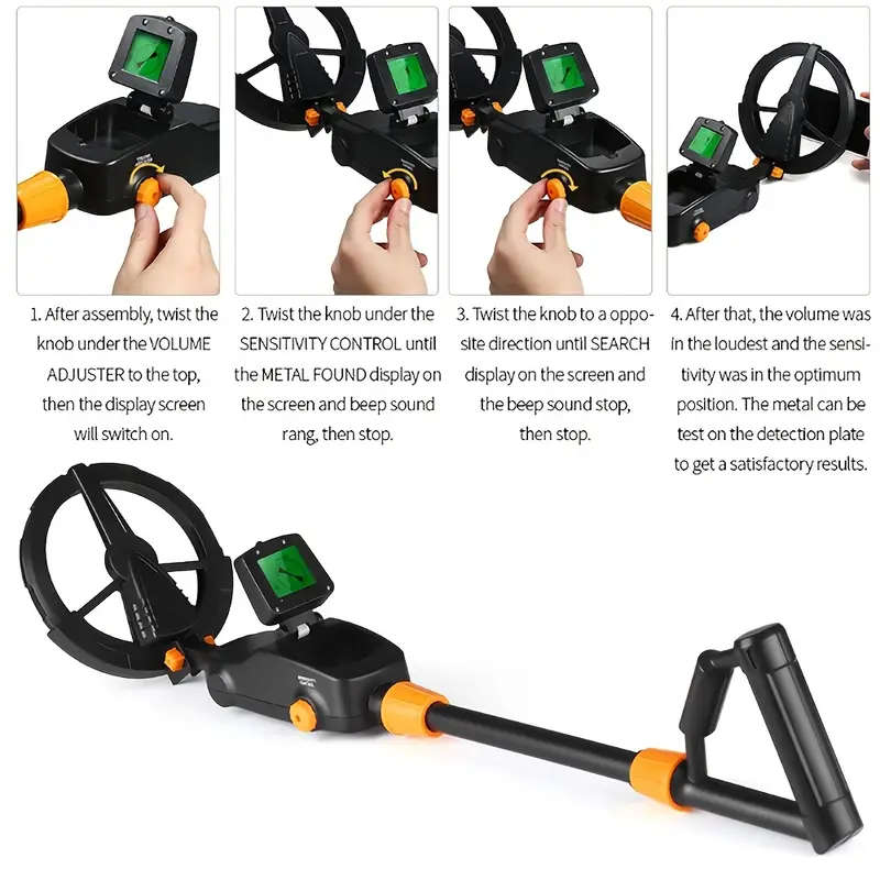 Adjustable Sensitivity Metal Detector with LCD Display