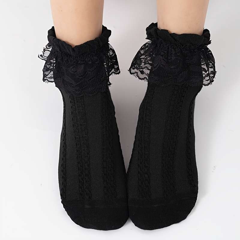 1 Pair Black One Size Socks