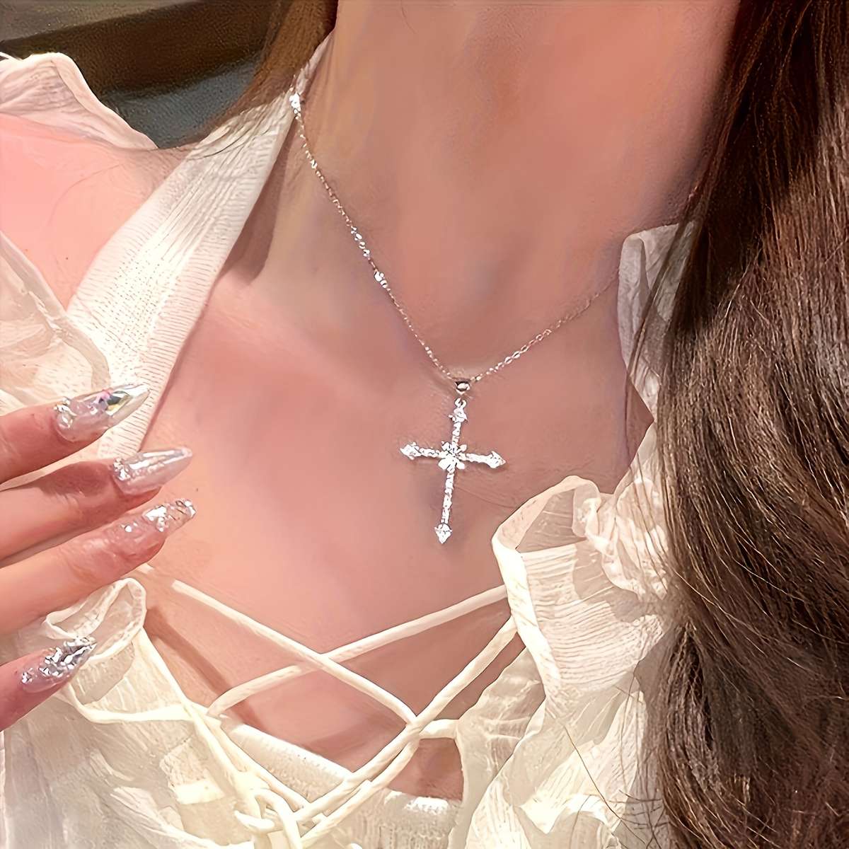 1 Piece Silvery Jesus Theme Pendant
