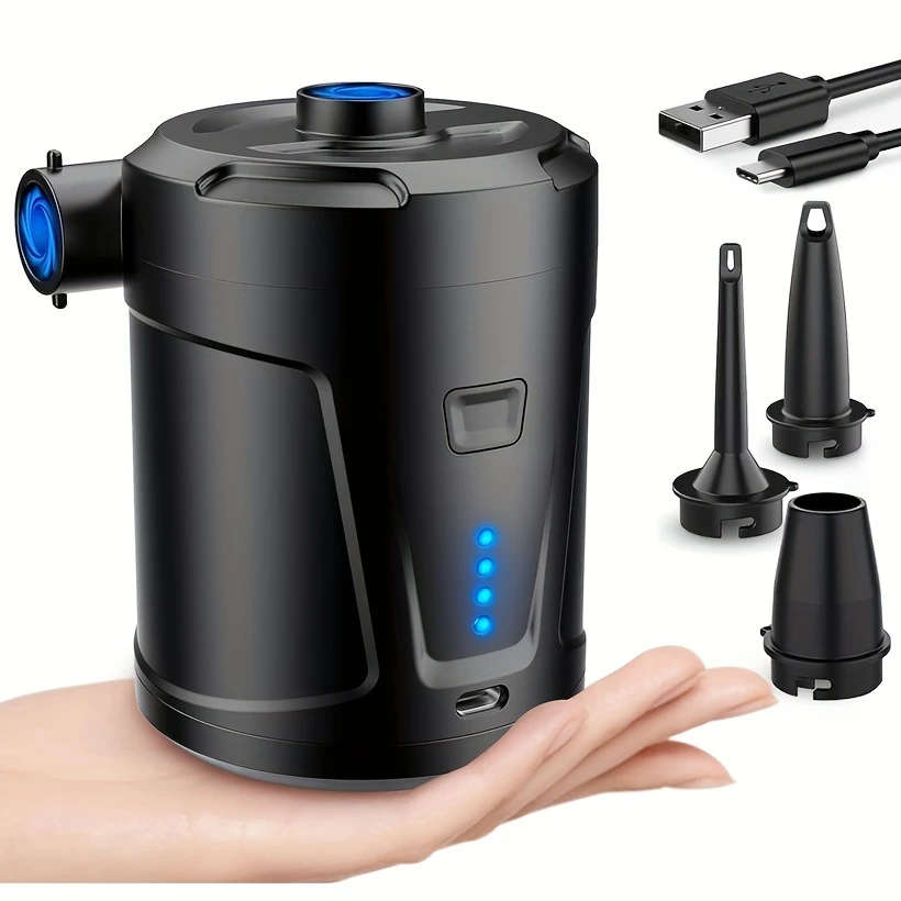 1pc Electric Air Pump for Inflatables 5200mAh Air Mattress Pump Rechargeable Portable Mini Inflator
