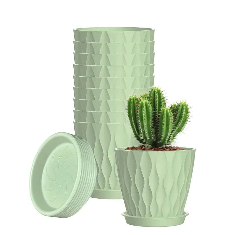 10-Pack 4-Inch Modern Mini Plastic Flower Pots Colourful