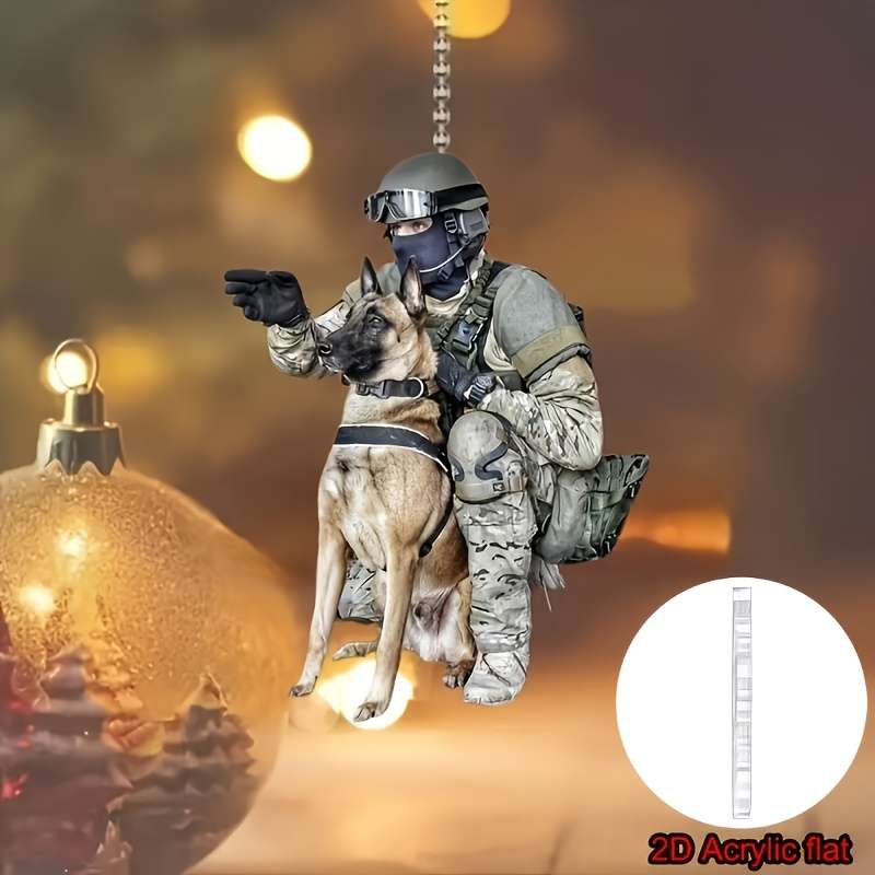 1pc 2D Flat   1 Acrylic Training Dog Car Rearview Mirror Pendant  Multi-Functional Pendan