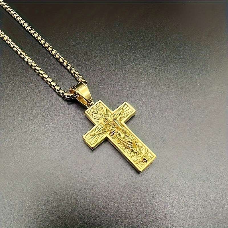 1 Piece Golden Jesus Theme Pendant