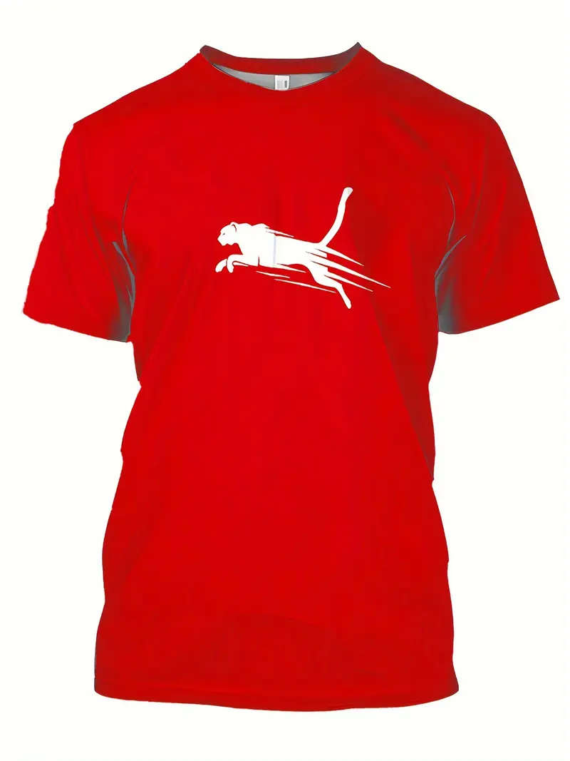 Men's Crew Neck Short Sleeve T-shirt, Casual Summer