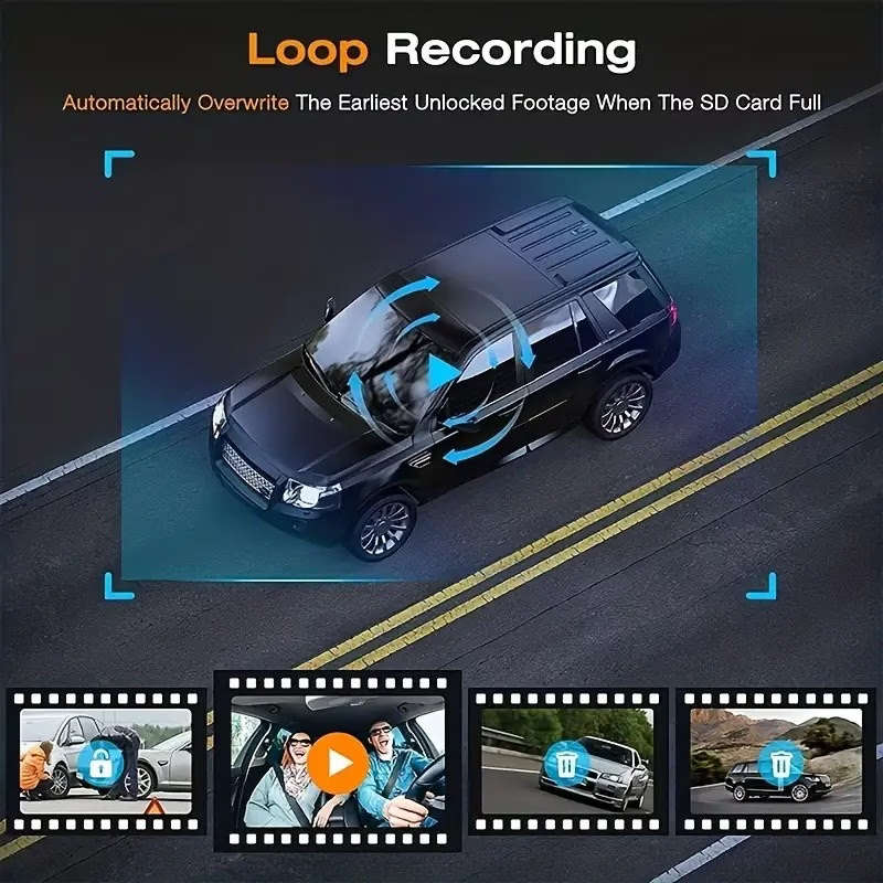 Car Dash Cam Is Equipped With Dual 1080P lenses