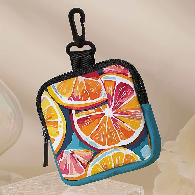 1pc A Single Piece Large Capacity Coin Purse with Lemon Slice Pattern Beautifully Simple Digital