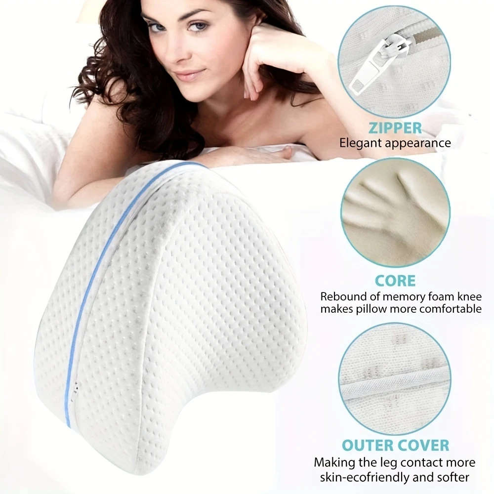 1pc Leg Knee Pillow for Side Sleepers Knee Pillow with Strap for Side Sleeper Leg Support Cushion wi