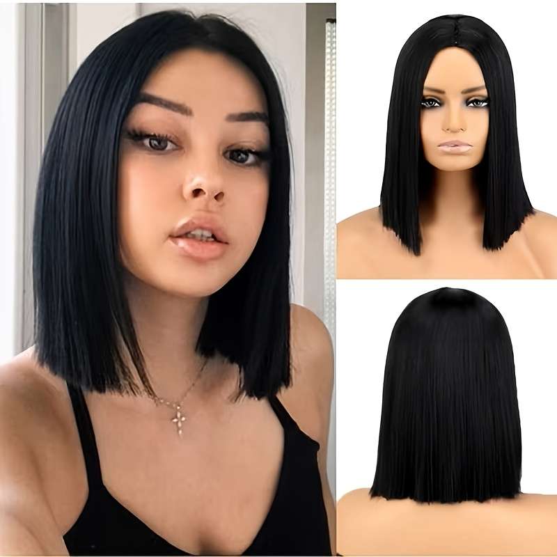 1Pc Black 30.48cm Fashion Design Wig
