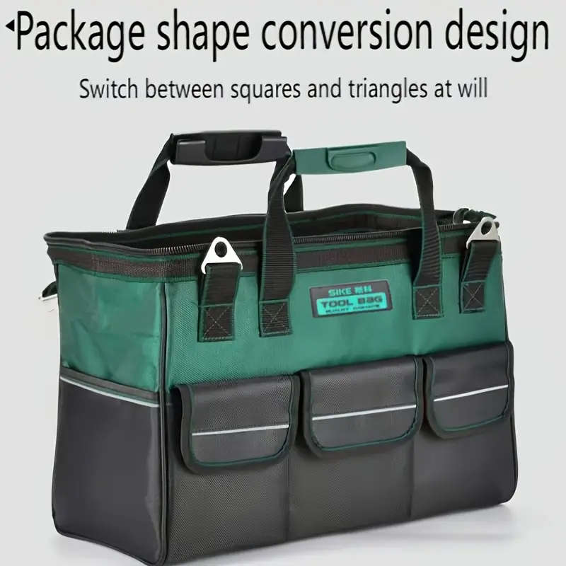 1pc Professional Waterproof Tool Bag Durable Metal Tool Organizer Multi-Pocket Storage Portable Hand