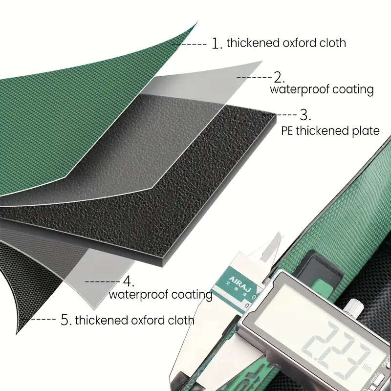 1pc Professional Waterproof Tool Bag Durable Metal Tool Organizer Multi-Pocket Storage Portable Hand