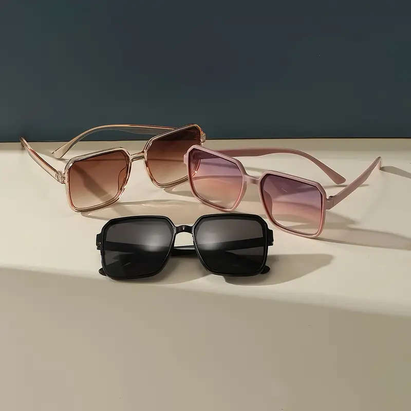 3 Piece Y2K Style Square Fashion Fashion Sunglasses