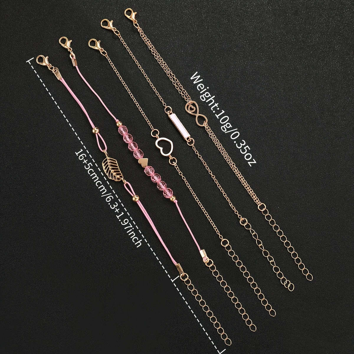 6pcs set Women's Fashion Casual Roman Scale Dial Quartz Watch Bracelet Set Does Not Include Watch Bo