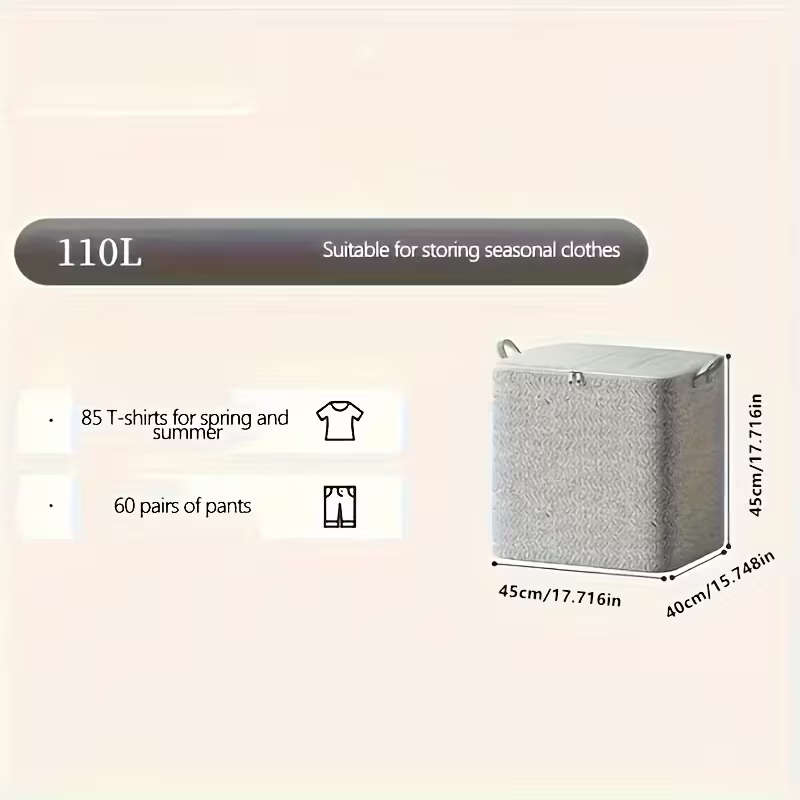 1pc Extra-Large Foldable Storage Box with Lid And Handles