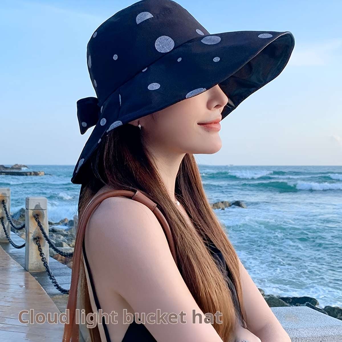 Stylish Polka Dot Summer Sun Hat Wide Brim UV Protection Bucket Hat