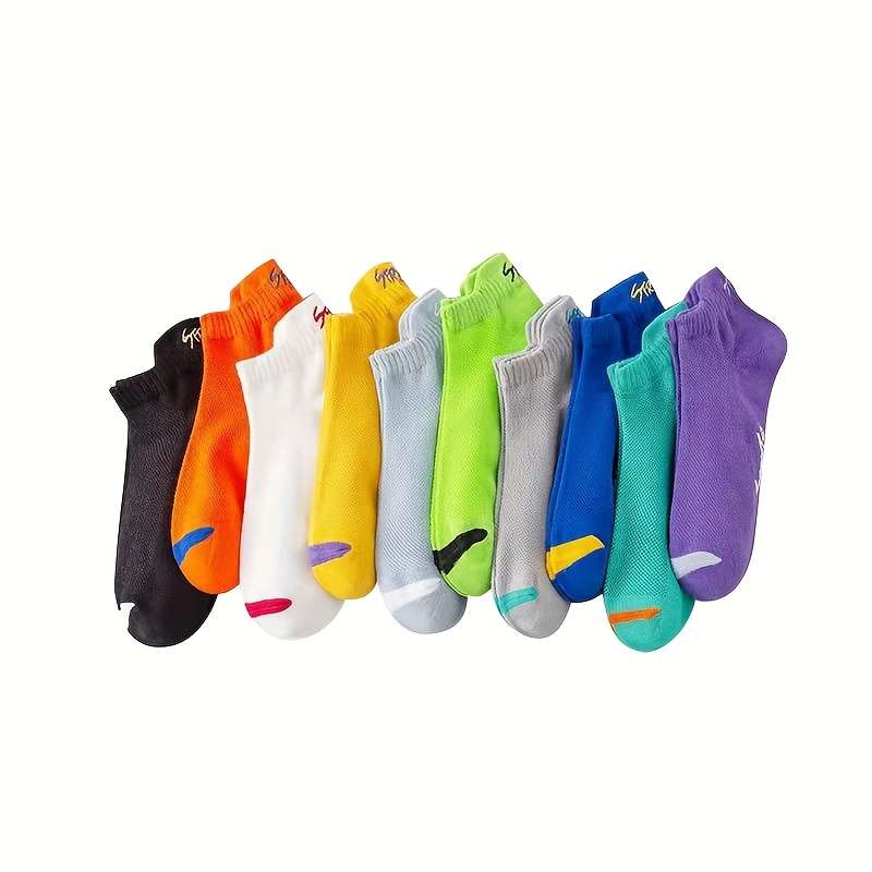 5 Pairs Of Mixed Colors One Size High Elastic Socks