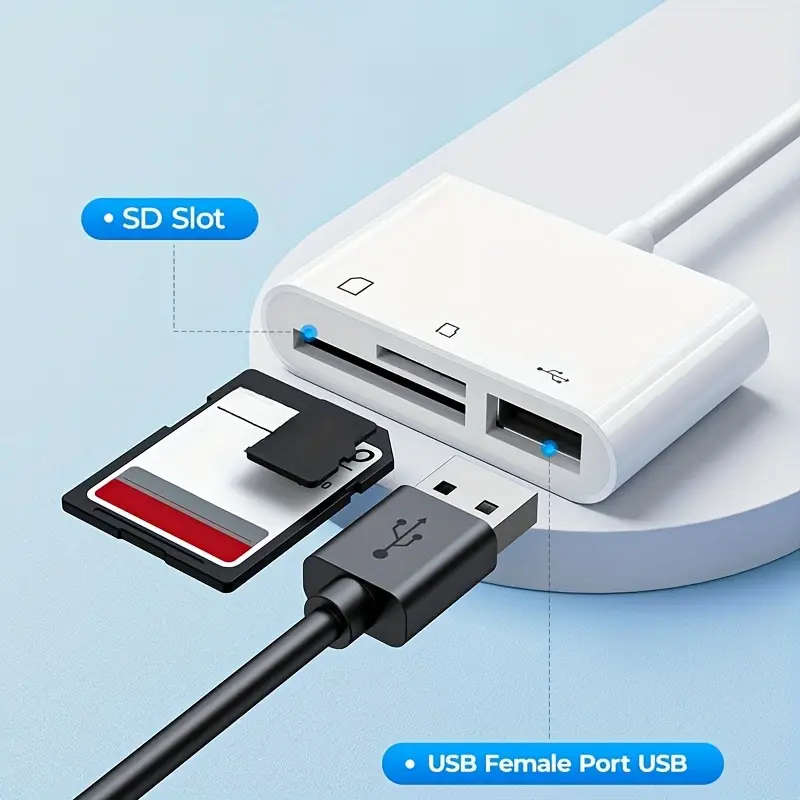 High-Speed 3-in-1 USB-C SD Card Reader
