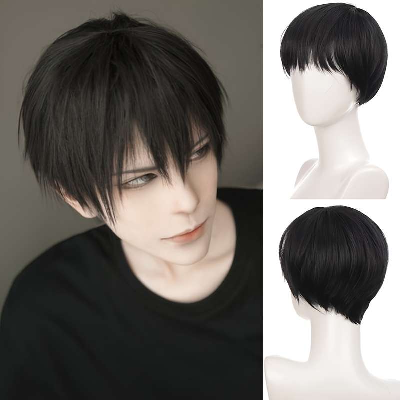 1Pc Black 15.24cm Fashion Design Wig