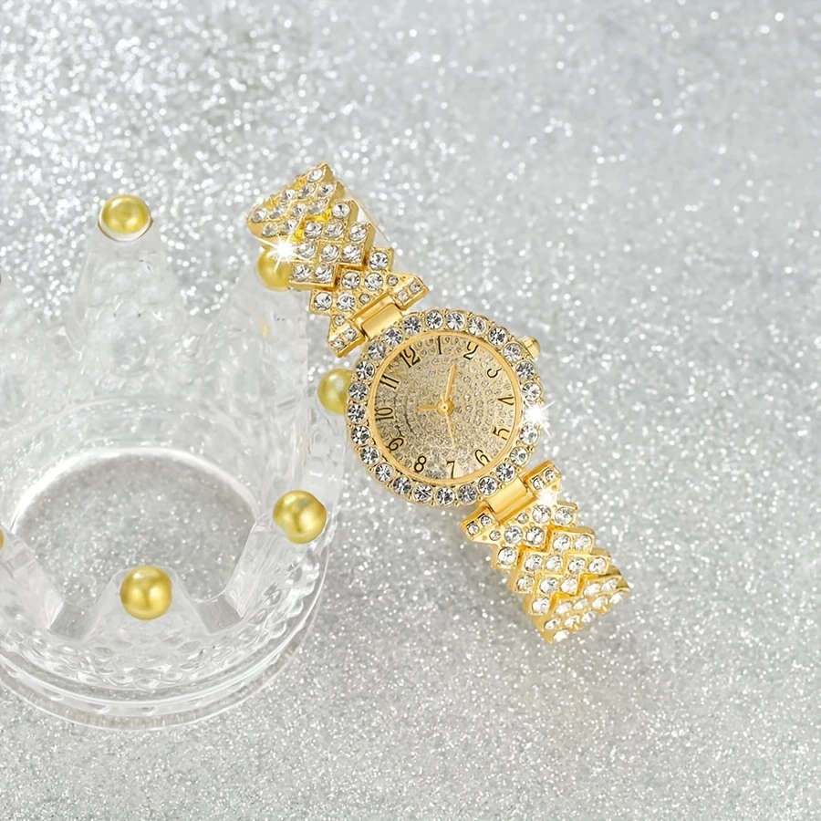 2-Piece Elegant Rhinestone Watch Set