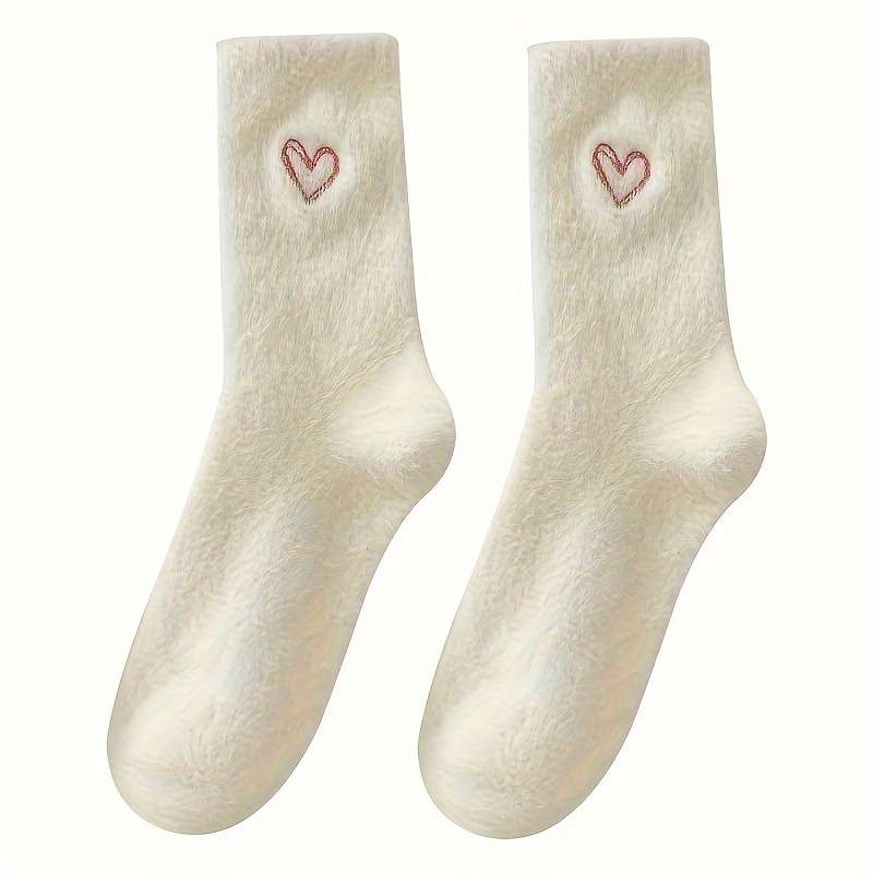 Sock 5 Pairs Mixed Colors Heart Warm Socks One Size