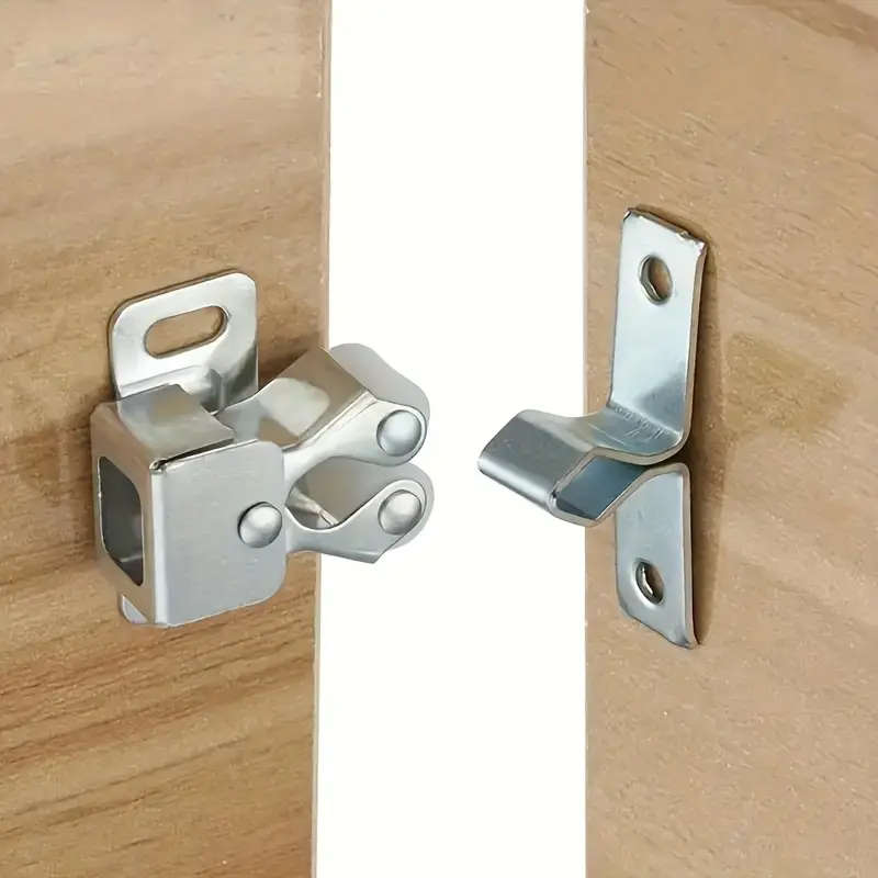 24pcs 4sets Cabinet Lock Double Roller Catch Buckle Hardware Suitable For Cabinet Wardrobe Door Lock