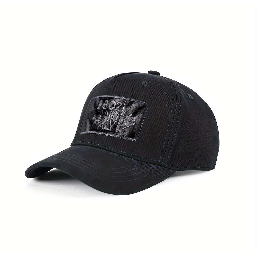 DSQ2 Italy Maple Leaf Baseball Cap Adjustable Snapback Lightweight Cotton Black with White