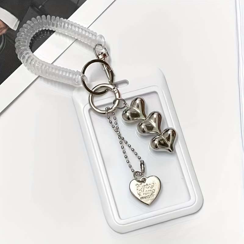 1pc 1pc Love Bus Card Holder with Keychain Office and School ID Protection Cover Protect Your Ba