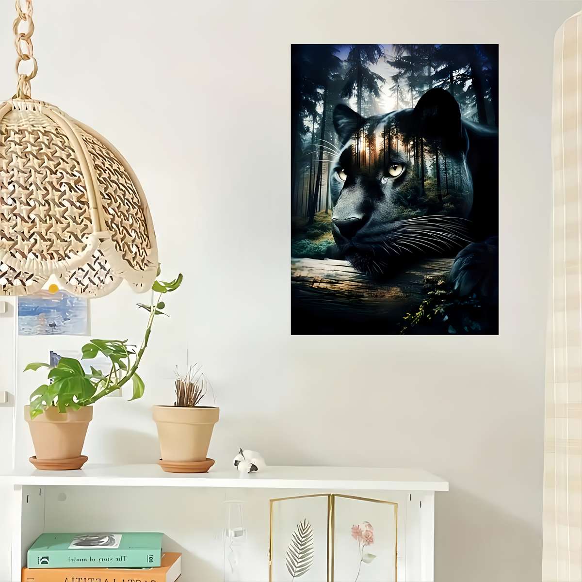 1000pcs Black Leopard Puzzle Challenging DIY Brain Game Cardboard Puzzle Suitable f