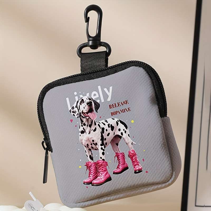 1pc Pink Boot Dog Pattern Printed Wallet a Small Item Organizer Bag Portable Multifunctional Key