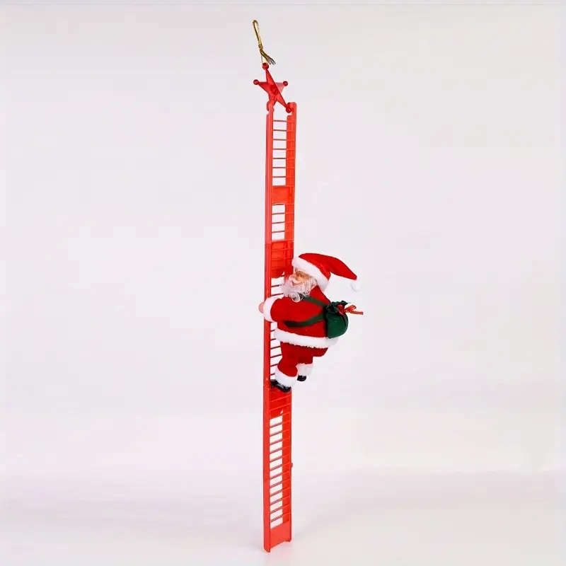 Santa Claus Singing and Climbing Ladder Decoration Set