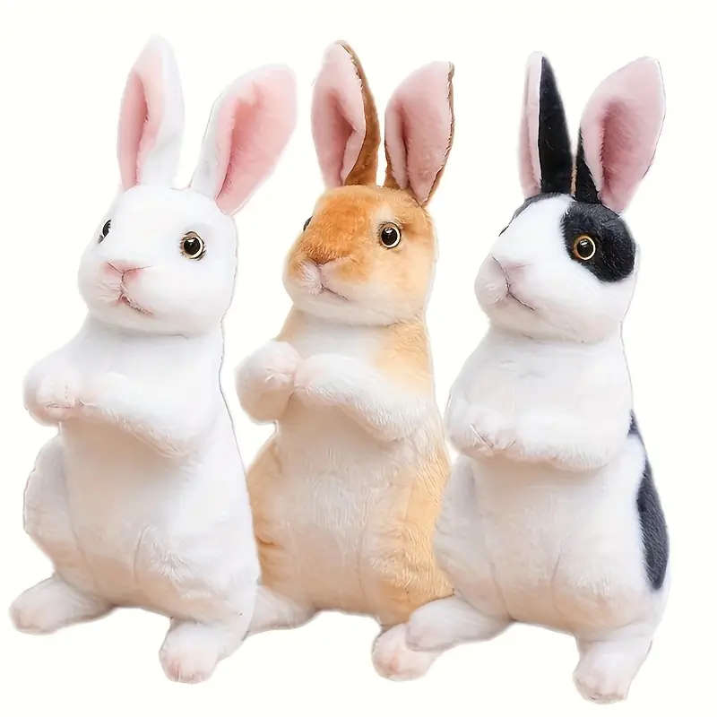 1-Piece Realistic Rabbit Plush Toy Set White