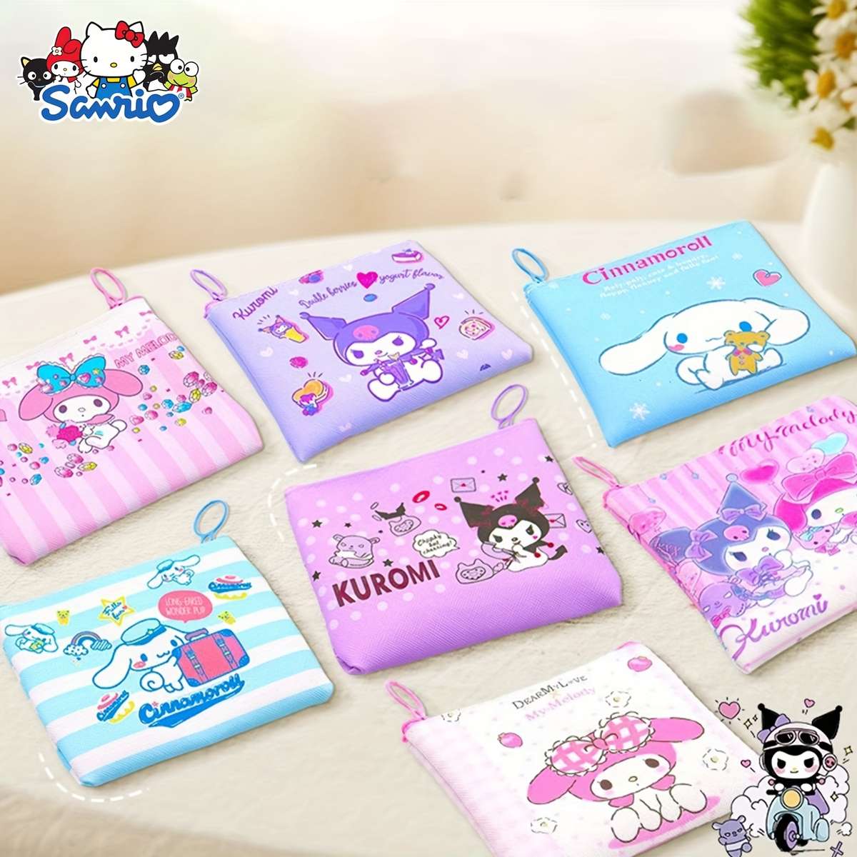 1pc Sanrio Hello Kitty Kuromi Melody Coin Purse Cute Coin Bag Women's Wallet Mini Bag