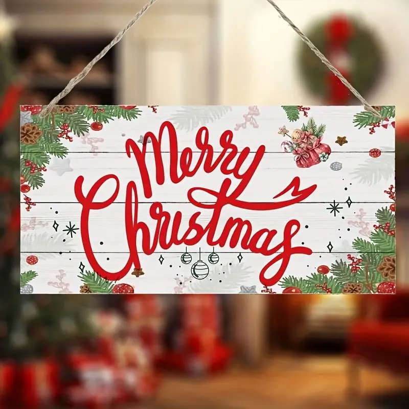 Country-Style Christmas Wooden Doorplate