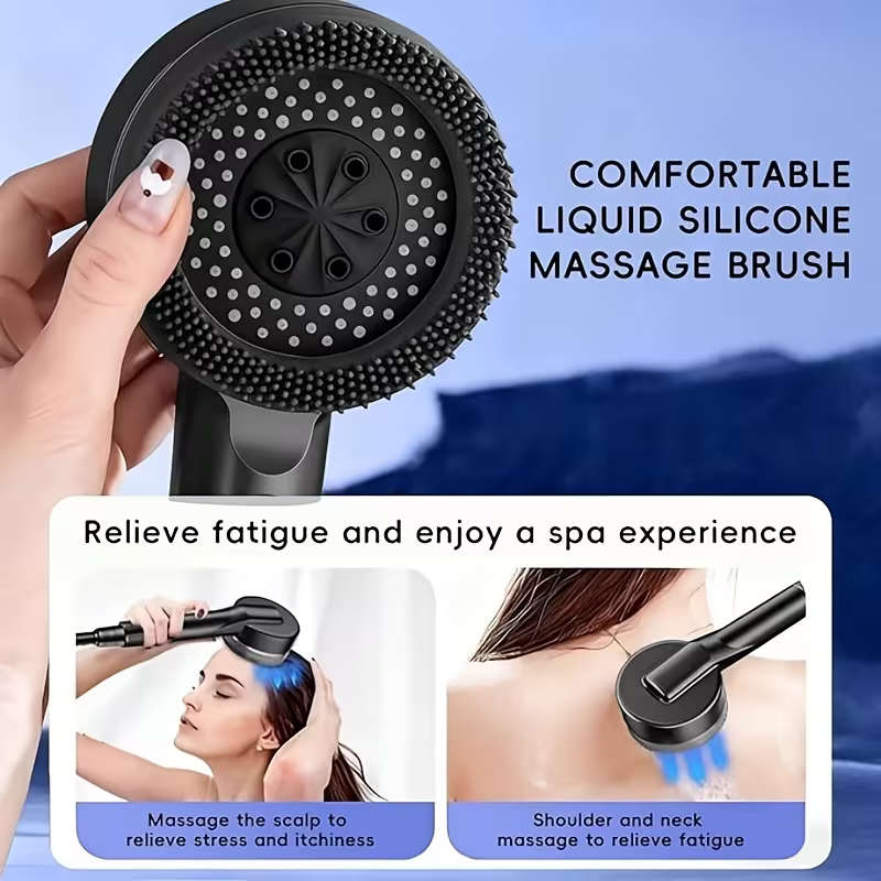 Handheld Pressurized Showerhead Four Spray Modes With 1.5Meter Reinforced Hose And Adjustable Bracke