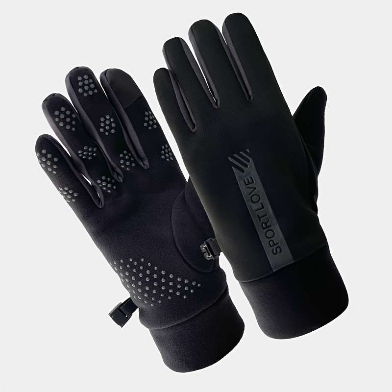 1 Pair Men Gray Warm Gloves