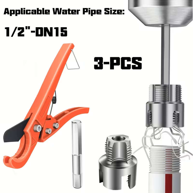 3pcs Pipe Cutter and Water Pipe Thread Repair Tool Set