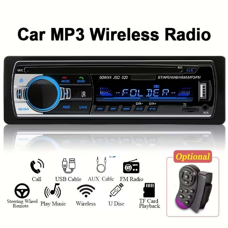 Car Radio MP3 Remote Control Set Multimedia MP3 Player Digital Wireless FM