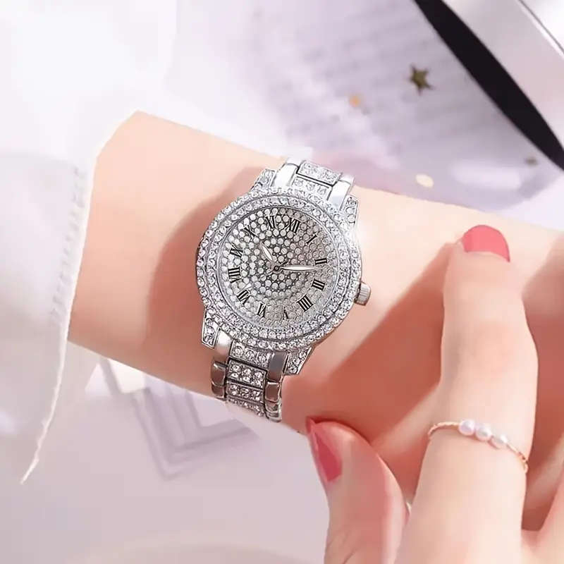 Luxury Silver Rhinestone Women's Quartz Watch