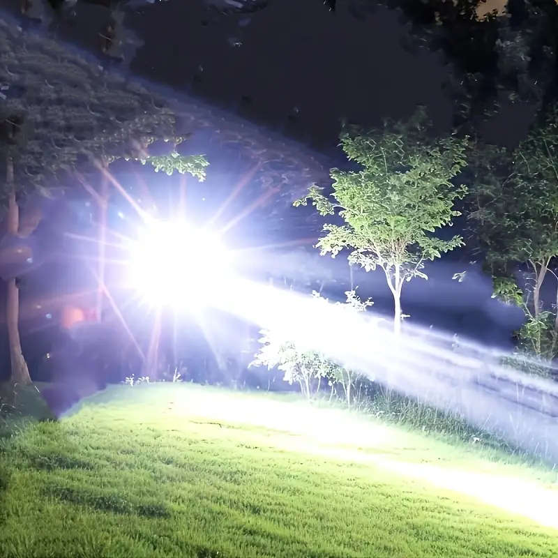 1pc Rechargeable LED Spotlight Flashlight with Digital Display Ultra High Beam Type-C Fast Charging